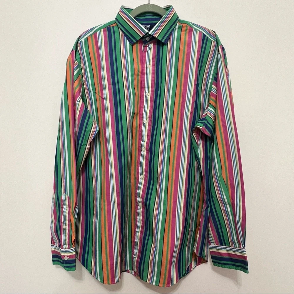 Polo Ralph Lauren Regent Classic Fit Multicolor Long Sleeve Button Up Shirt Lux